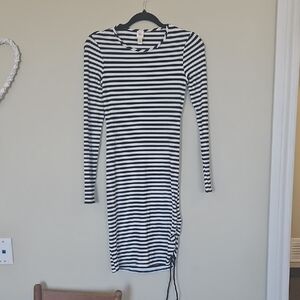 Canadian AUTRES FILLES textured Ribbed Striped Long Sleeve With Gathering Sz.Sm